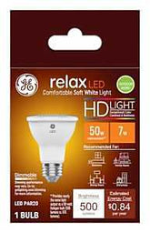 GE Industrial Solutions 45441 LED Bulb, Flood/Spotlight, PAR20 Lamp, 50 W Equivalent, E26 Lamp Base, Dimmable, Clear